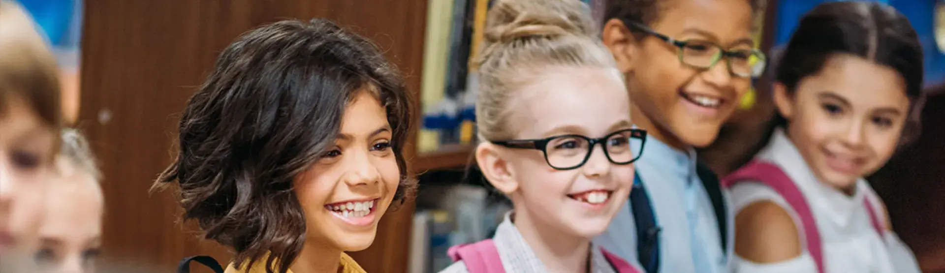 Children smiling at school