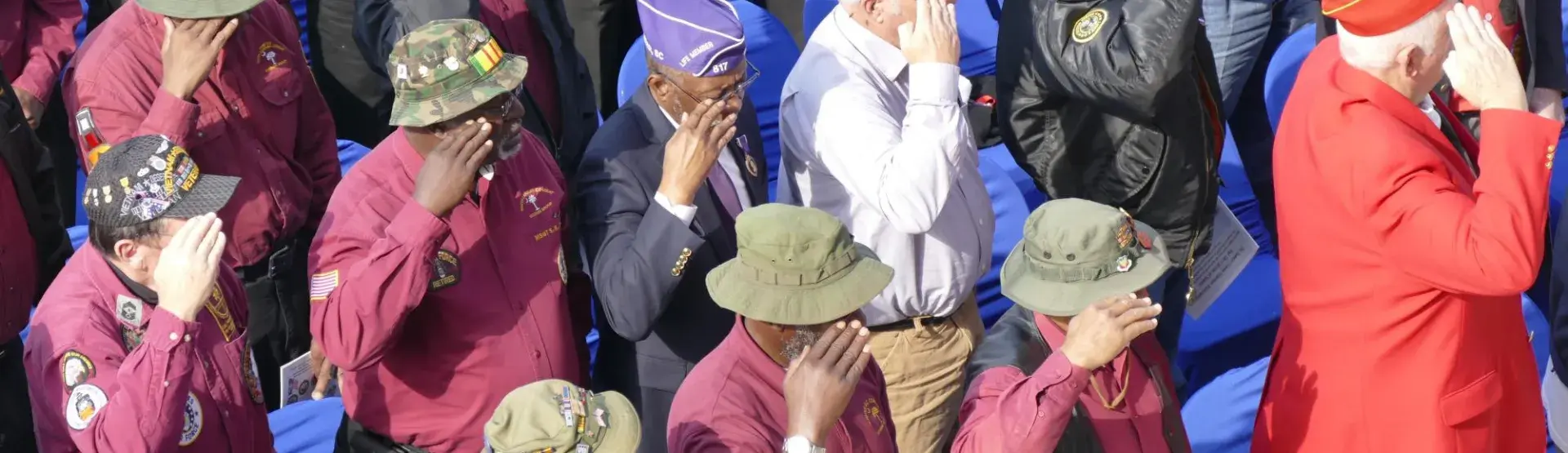 veterans from various wars saluting