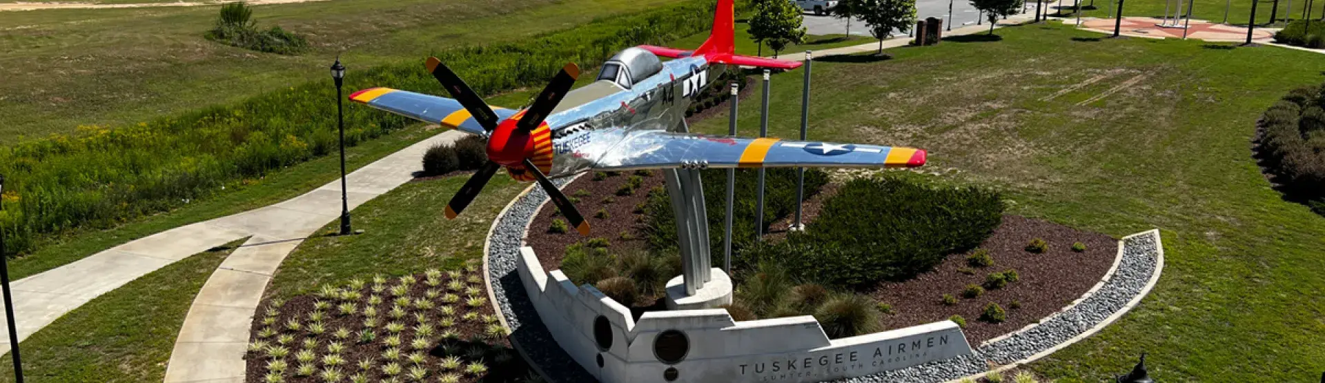 red tail p-51 mustang at Veterans Park in Sumter, SC