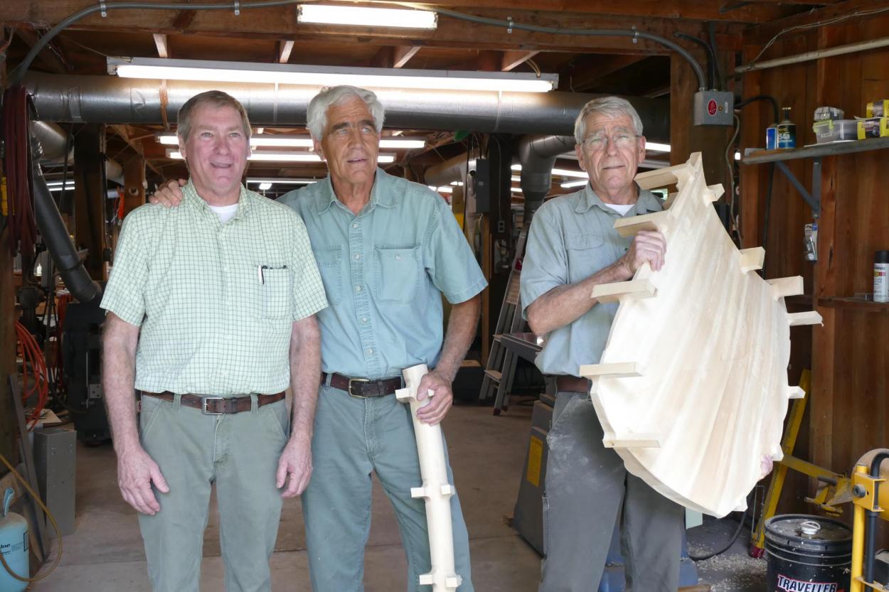 Grainger McKoy (middle) poses with the Beatty Brothers of Sumter SC, who assisted him with the model design.