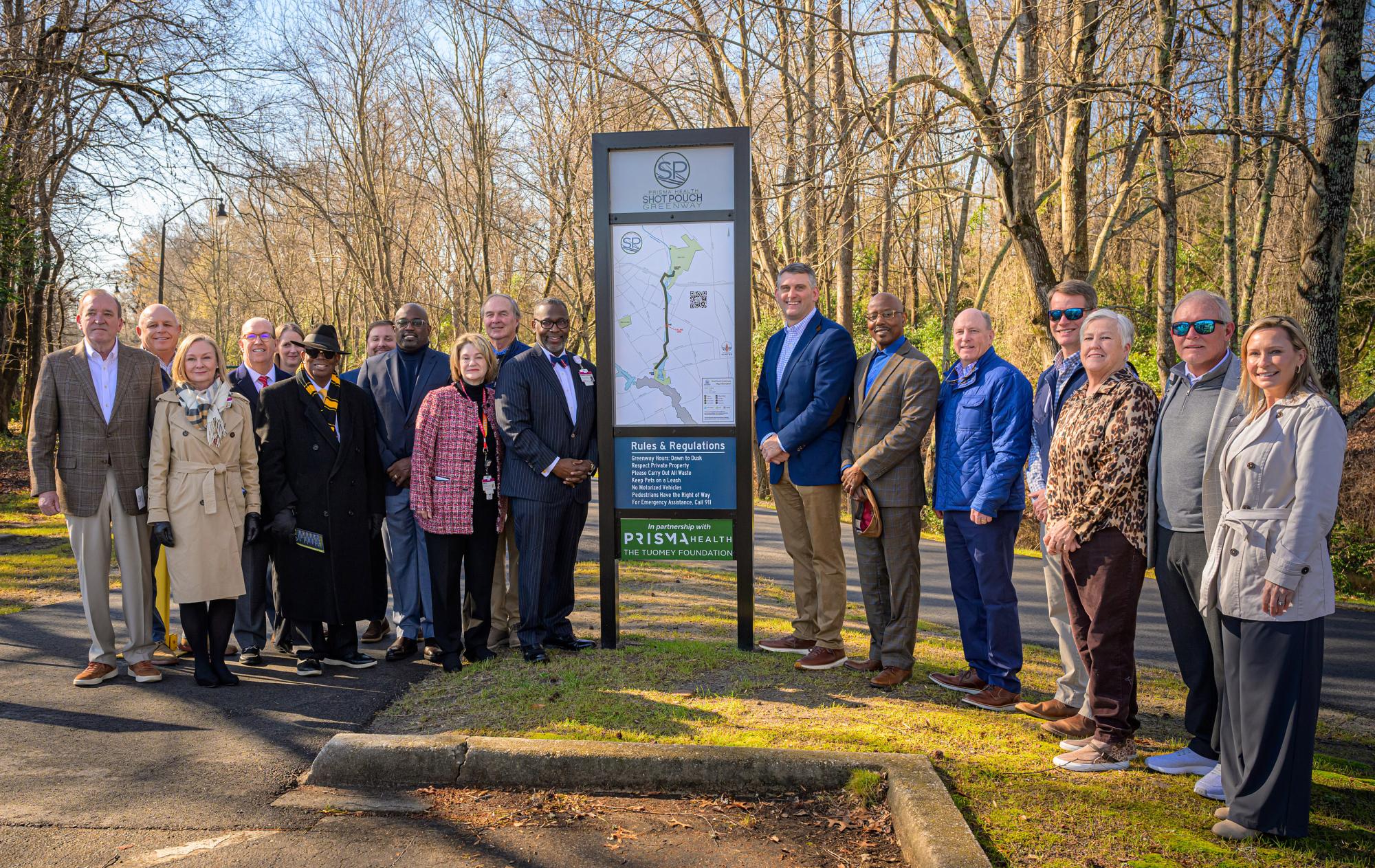 group at prisma health shot pouch greenway unveiling